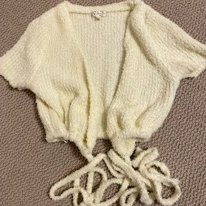 Creme soft wrap crop top